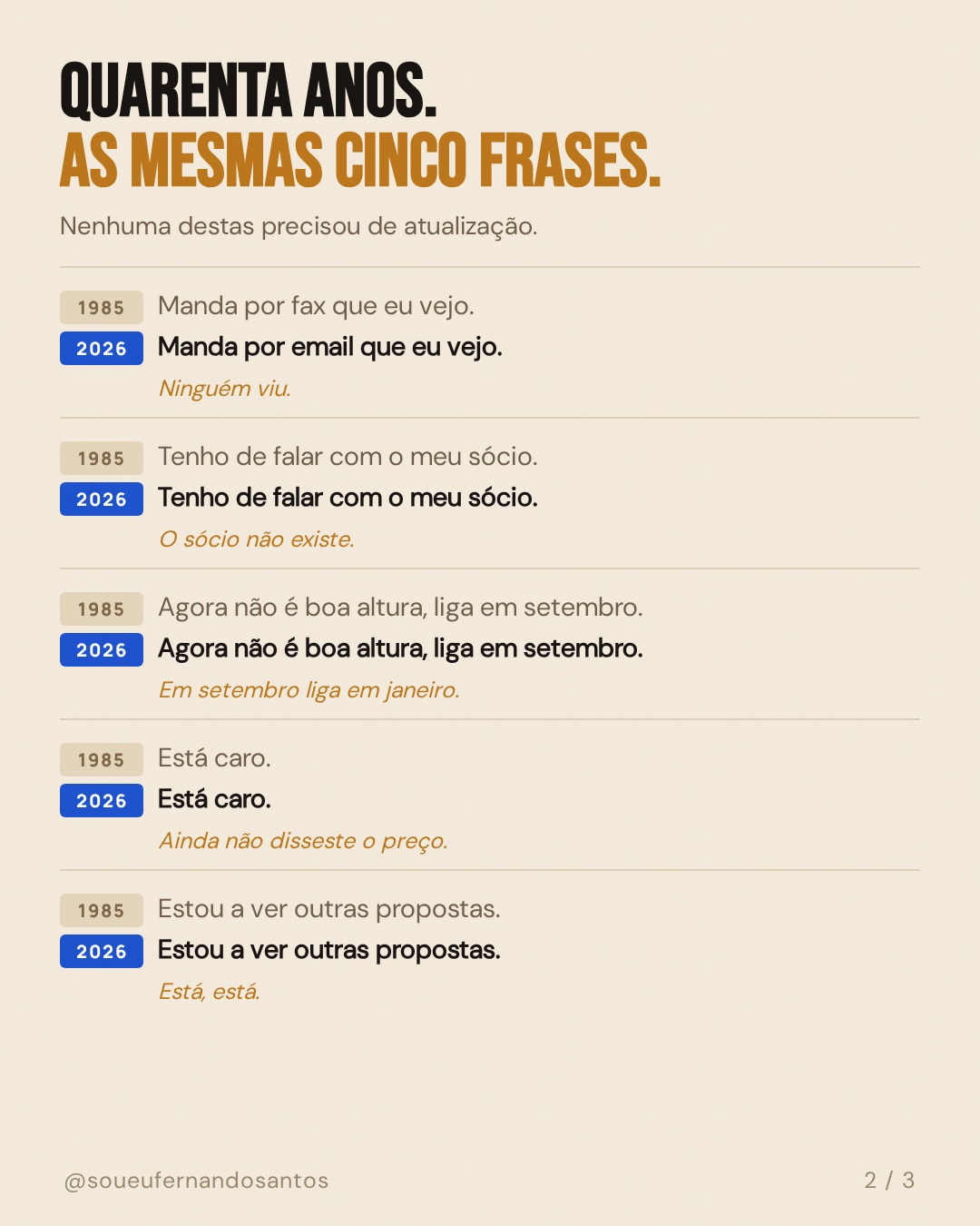 As cinco frases